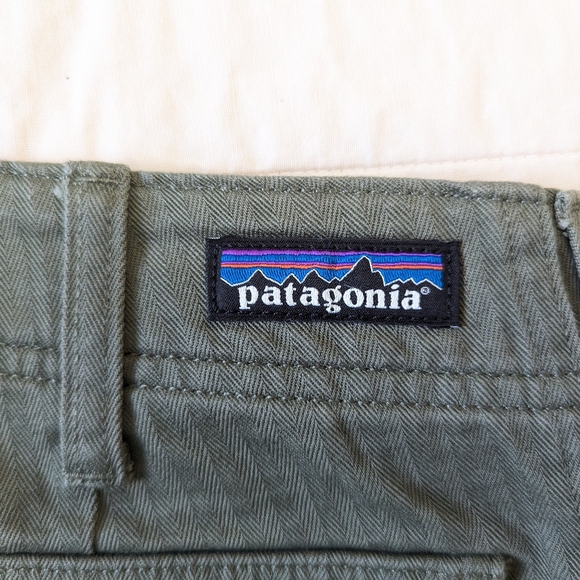 NWT Green Patagonia Organic Cotton Herringbone Utility Pants, Hiking Trousers - Picture 7 of 16